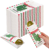 DEAYOU 300 Pcs Dill Pickle Bags, 6.5'' x 3'' Wax Paper Pickle Pouches Wrapping Sleeve, Retro Oilproof Disposable Snack Sacks for