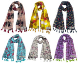 Fusfus WomenS Printed Chiffon Scarves And Stoles, Free Size(Multicolour, Fs2321) Pack Of 6 (Multicolor1)