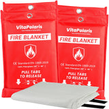 VitaPolaris Heavy-Duty Emergency Fire Blanket, 4 Pack - Fireproof Fiberglass Blanket for Kitchen, Home, Car, Grill, Fireplace, C