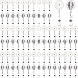 Fulmoon 100 Pcs Translucent Retractable Badge Reels Round ID Badge Holders Nursing Name Reels with Swivel Alligator Clip and Vin