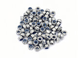 100Pcs M6x 1mm Nylon Insert Hex Lock Nuts, 304 Stainless Steel Locknuts,Silver Tone