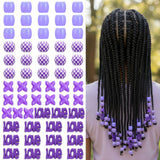 WJIAAA 60 Pcs Beads for Hair with Beading Needle, Hair Bead for with Alphabet Prints, Acrylic Dreadlock & Braid Beads Accessorie