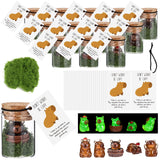 Seenelling 20 Sets Employee Appreciation Gifts Bulk Inspirational Mini Luminous Capybara Cards with Glass Bottle Medical Assista