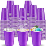 cssopenss 120 pcs Purple Plastic Drinking Cups, 16 oz, Disposable Party Cups for Tastings, Snacks, Barbecues, Picnics