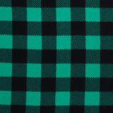 Mook Fabrics Polar Fleece Buffalo Plaid Stripe, Teal Green Cut by The Yard