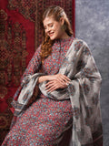 Anni Designer Women'S Rayon Blend Printed Straight Kurta Plazzo With Printed Dupatta (Aabina Maroon-Vks01_4Xl_Maroon_Xxxx-Large),Maroon,4XL,,,