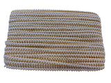 3/8 Inch Gimp Braid Trim 50 Yards for Upholstery Costume DIY Crafts (1327 Light Gold White)