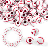 AUEAR, 50 Pack Baseball Beads 12mm for Sport Jewelry Making Necklace Bracelet Craft Decoration Accessories