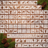 Fainne 100 Pcs Small Stencils for Crafts, 1.5 Inch Reusable Painting Stencils Painting Crafts Templates for Wood, Wall, Home Dec