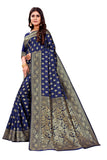 Sugathari Womens Banarasi Saree Pure Kanjivaram Silk Saree Soft New Ladies 2023 Design Wear Pattu Sarees Latest Cotton Party Sari Collections With Blouse Piece For Wedding Sadi (Pari S-1 N Blue)