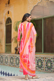 Gosriki Women'S Cotton Blend Straight Printed Kurta With Pant & Dupatta (Kapila Pink-Gs_Xl_Pink_X-Large),Pink,,B0CPXT6CB4