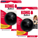 KONG Extreme Ball 2-Pack - Durable Rubber Dog Toy for Power Chewers - Tough Fetch Ball with Hole for Treats - Ideal for Training