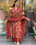 Gosriki Women'S Rayon Blend Anarkali Printed Kurta With Palazzo & Dupatta (Cia Red-Vks01-Gs_S_Red_Small),Red,,B0DC6LY5NG