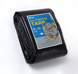 GUARD SHIELD Tarps Heavy Duty Waterproof 30x30 Feet Black Poly Tarp Cover Outdoor Thick UV Resistant Tarpaulin with Grommets 10m