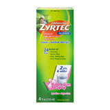 Zyrtec 24 Hr Childrens Allergy Syrup with Cetirizine, Dye- & Sugar-Free, Bubble Gum, 4 fl. Oz