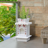 Handicraft Bazaar Marble Tulsi Pot For Home | Tulsi Mandir For Balcony, Porch,Garden, Roof Planter, (18 Inches, Inlay)
