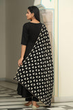 Gosriki Women'S Rayon Blend Anarkali Solid Kurta With Pant & Dupatta (Mita Black-Gs_S_Grey_Small),Black,,B0DFY1NF4T