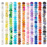 Beadthovne 220Pcs Assorted European Large Hole Beads for Bracelets, Mix Fairy Wands Beads Rondelle Resin Rhinestone Charm Craft