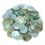 Firstmeet Shell Beads 150pcs Natural 15mm Flat Round Mussel Shell Coin Drop Charm Beads with Iridescent Back for Handcraft Jewel