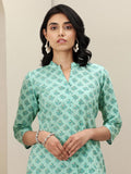 Libas Women'S Cotton Blend Solid Straight Kurtis (29671_Sea Green_L)