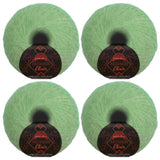 JubileeYarn Mohair Elixir Yarn - 50g/Skein Baby Wool Blend - Mint Julep - 4 Balls