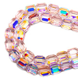 DIQIO 8x9mm Sparkle Barrel Faceted Crystal Beads (77-82pcs, Soft Pink AB)