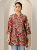 Libas Women'S Silk Blend Floral Straight Kurtis (98161_Multi_L) Multicolour
