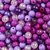 BERMRO 12mm Purple Acrylic Beads 300pcs Focal Spacer Bead Chunk Bubblegum Beads for DIY Crafting Necklace Bracelet Jewelry Makin