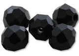 Faceted Acrylic Plastic Beads 200 Pack - Made in USA (Jet Black, 8mm)