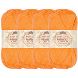 JubileeYarn Baby Soft Bamboo Cotton Yarn - 50g/Skein - Fresh Nectarine - 4 Skeins