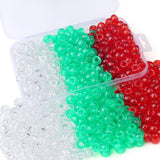XIANNVXI Transparent White Red Green Pony Beads 500Pcs 9mm Christmas Pony Beads for Bracelets Hair Braids Crafts Friendship Neck