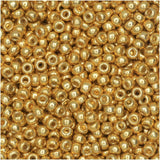 Miyuki Round Seed Beads, 11/0 Size, 8.5 Gram, 4202 Duracoat Galvanized Gold