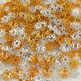 Tingoons 300pcs 6mm Flower Shape Metal Bead Caps Mini Alloy Spacer Beads Caps Accessories for DIY Craft Jewelry Making Bracelet
