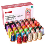 Poolin Embroidery Machine Thread 40 Colors Richword Selected 800M 40WT (108D/2) Polyester Thread, for Embroidery & Sewing Machin