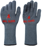 QUWIN BBQ Gloves, Oven Gloves 1472? Extreme Heat Resistant, Grilling Gloves Silicone Non-Slip Oven Mitts, Kitchen Gloves for BBQ