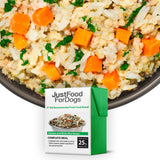 JustFoodForDogs Pantry Fresh Wet Dog Food, Complete Meal or Dog Food Topper, Chicken & White Rice Human Grade Dog Food Recipe -