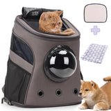 LOLLIMEOW Large Pet Carrier Backpack, Bubble Backpack Carrier for Fat Cats and Puppies,Airline-Approved(Grey)