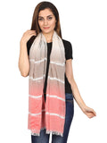 Fabseasons Striped Super Soft Cotton Scarf, Scarves, Stole & Shawl For Women For All Seasons With Shimmer, Size 75 * 190 Cms