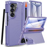 NINKI for Samsung Z Fold 5 Case with S Pen Holder & Stylus and Hidden Kickstand, Hinge Protective Screen Protector Phone Cover f