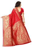 Sugathari Womens Banarasi Saree Pure Kanjivaram Silk Saree Soft New Ladies 2023 Design Wear Pattu Sarees Latest Cotton Party Sari Collections With Blouse Piece For Wedding Sadi (Pari 73 Red)