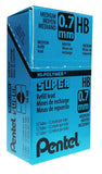 Pentel Super HiPolymer Leads, 0.7 mm, HB, 12 Leads Per Tube