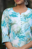 Anni Designer Women'S Cotton Blend Straight Printed Kurta With Pant (Ps-Rama-Blue-Bfv_Xl_Blue_X-Large),Blue,XL,,,