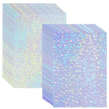 Clabby 36 Sheets Holographic Sticker Paper A4 Vinyl Holographic Laminate Sheets Self Adhesive Waterproof Transparent Film, 11.7
