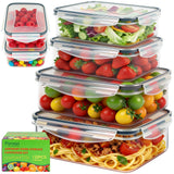 6 Pack Large Food Storage Containers with Lids (85oz/50oz/34oz) -BPA-Free Reusable Thicker Plastic Freezer Safe Storage Containe