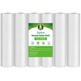 Syntus Vacuum Sealer Bags for Food, 6 Rolls 8 x 20 Commercial Grade Bag Rolls, BPA Free Food Vac Bags for Storage, Meal Prep or