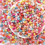 ToBeIT 1000Pcs Pink Colorful Gold Letter Beads Acrylic Alphabet Letters Bead 4x7mm Round Letter Beads for Jewelry Making DIY Bra