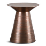 SIMPLIHOME Sheridan Industrial 18 Inch Wide Metal Accent Side Table in Aged Copper, Fully Assembled, For the Living Room and Bed