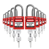 TRADESAFE Lockout Tagout Locks Set - 10 Red Keyed Alike Padlocks, 2 Keys Per Lock, OSHA Compliant Loto Locks for Lock Out Tag Ou