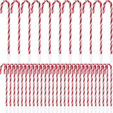 Outus 96 Pieces Christmas Candy Cane Pen Ballpoint Pens with Black Ink Candy Cane Shaped Stripe Pen for Christmas Party Statione