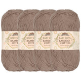 JubileeYarn Baby Soft Bamboo Cotton Yarn - 50g/Skein - Coffee Lover - 4 Skeins